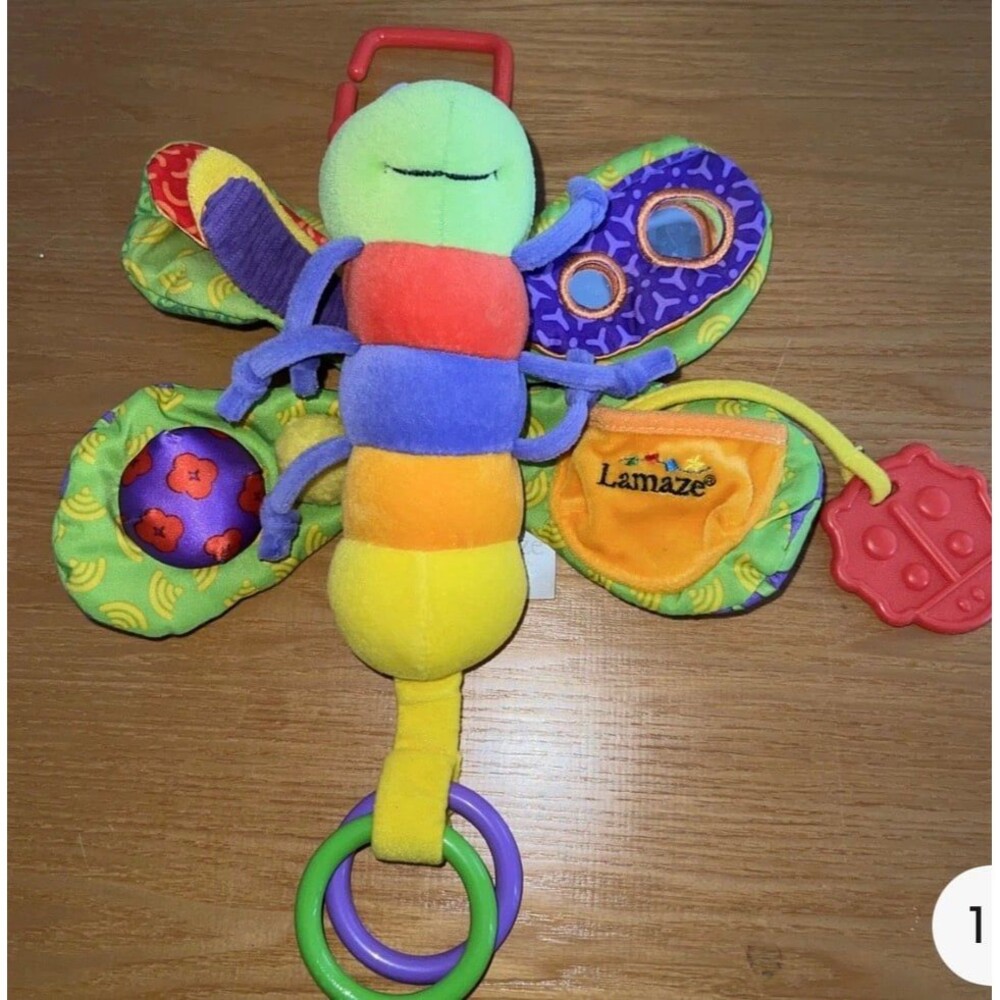 Lamaze Firefly Butterfly Infant Baby Stroller Rattle Crinkle Hang Toy Bright